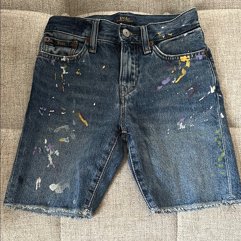 Polo Ralph Lauren Paint Splatter Denim Shorts Boy’s size 8